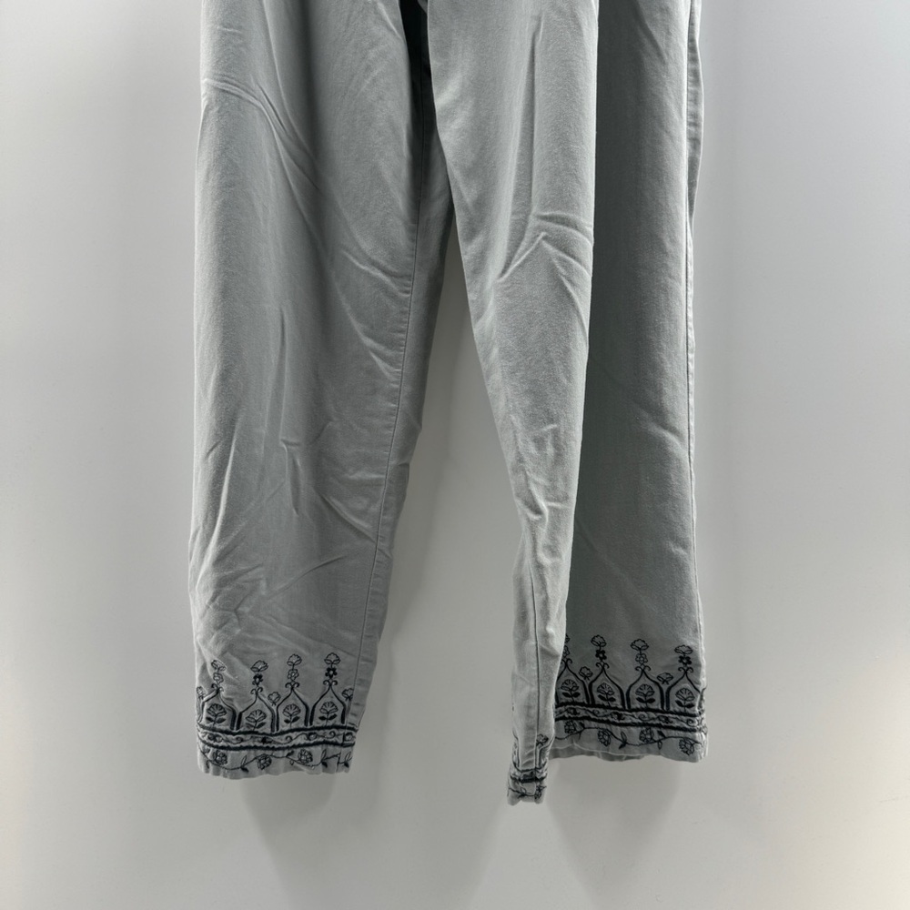 Victoria’s Secret Light Grey Pajama Pants | Embroidered Hem | Size Medium - Picture 4 of 6